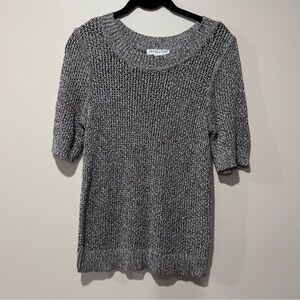 PENDLETON  Size Petite S Dark Gray Short Sleeve Knit Sweater Crew Neck